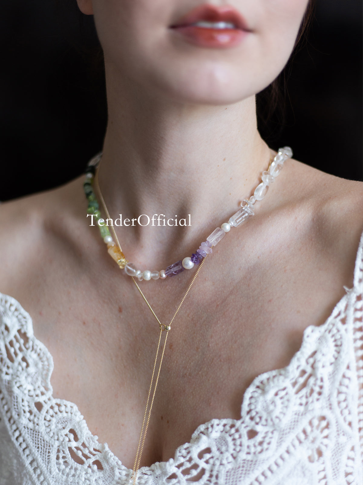 Rainbow Candy Gemstone Necklace