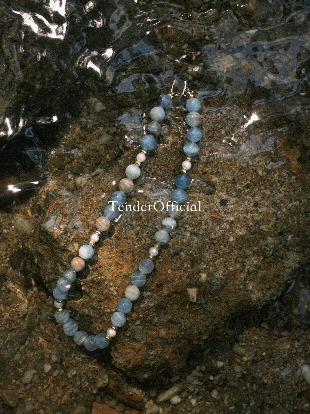 Azure Isle｜necklace Pearl&Blue Calcite