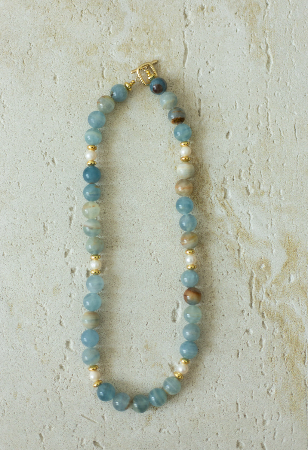 Azure Isle｜necklace Pearl&Blue Calcite