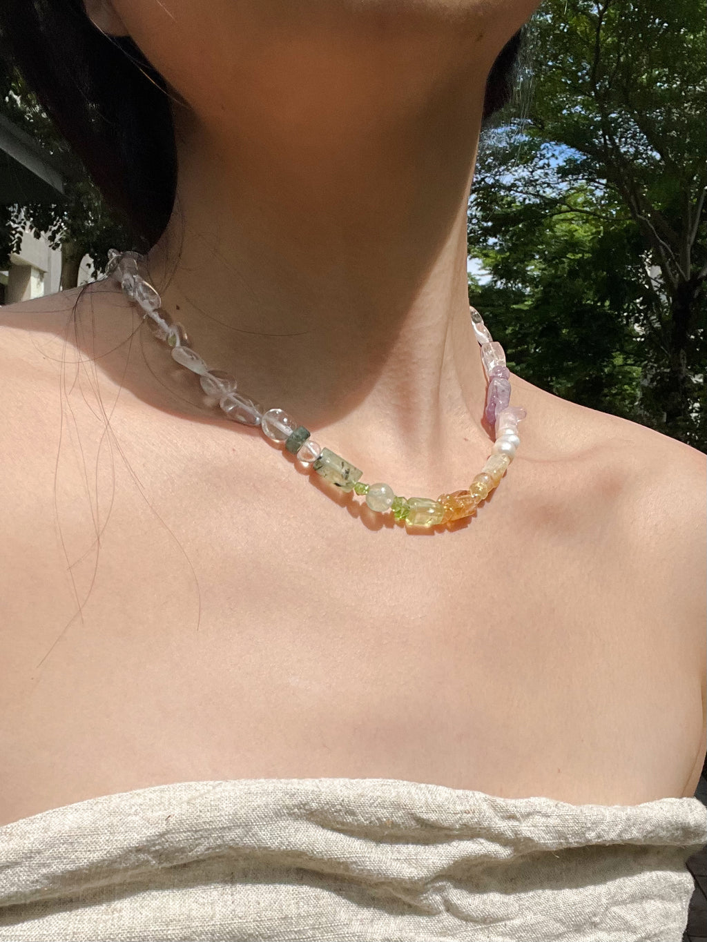 Rainbow Candy Gemstone Necklace